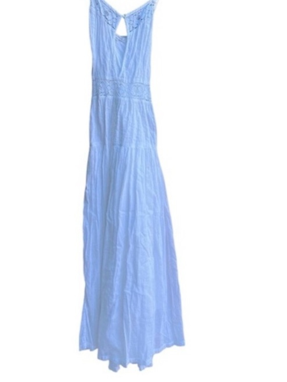 Karma Highway White‎ Cotton Maxi Summer Dress Boho Flowy OS